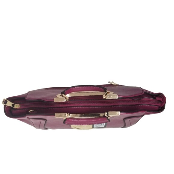 Plum Purple Gold Trim Handbag - Picture 5 of 10